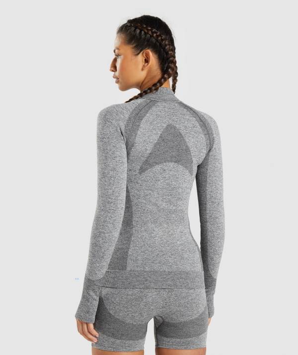 Damske Bundy Gymshark Flex Zip Through Siva | WV7124968